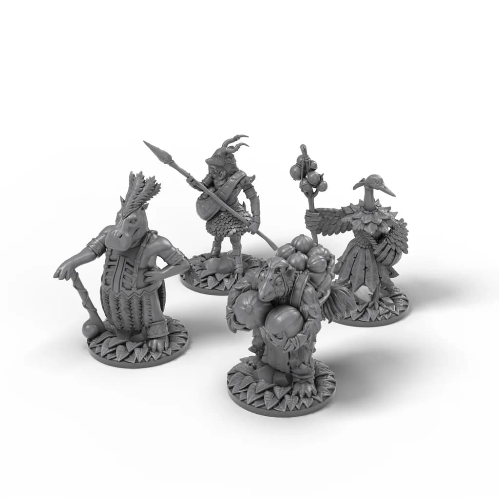 Uluk Miniatures: Deer, Heron, Hippo and Raccoon, image 1 of 6